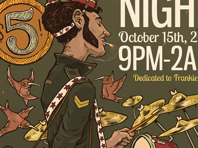 Drummers Night design digital drums illustration posters vintage