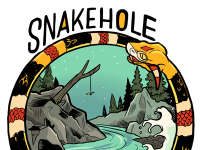 Snakehole design drawing illustration snake snakehole yuba river