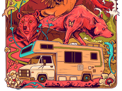 Explore (cropped) california character design design explore illustration illustrator rv san francisco wild winnebago