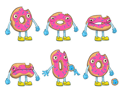 Donut pooping out a lil' donut hole animation character design cute design donut illustration illustrator san francisco