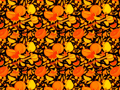 Dark Citrus Pattern florida illustration design citrus oranges switchblade