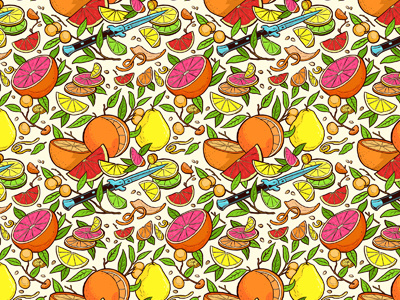 Citrus Pattern florida illustration design citrus oranges switchblade