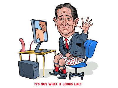 Don't Look! illustration politics porn pornhub san francisco ted cruz zodiak