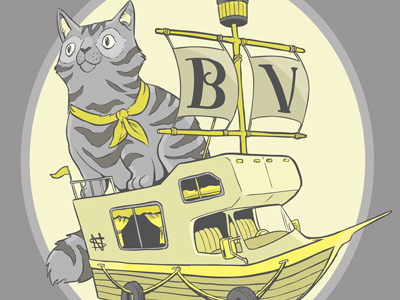 Bon Voyage Gallery Opening boat cat gallery illustration pirate winnebago