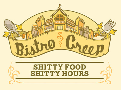 Bistro Creep Logo bistro creep design drawing food gross illustration logo menu