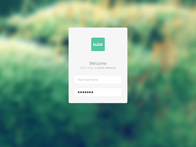 Bublr Sign in app blur clean login minimalist platform register social ui web webdesign website