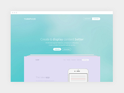 Makehook – Landing Page clean colorful iphone landing minimal modern onepage page responsive ui web website