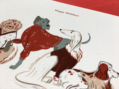 Sweater Dogs Holiday Card Illustration