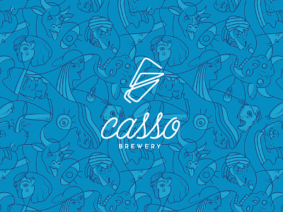 Casso Brewery Logo and Brand Pattern brand design brand identity brand pattern branding logo logo design repeating pattern visual identity