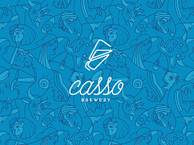 Casso Brewery Logo and Brand Pattern