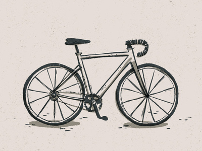 Simple Road Bike Illustration bicycle bike digital illustration editorial illustration hand drawn handdrawn illustration linocut style minimal organic procreate procreate app road bike simple