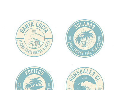 Stickers Institucionales SWELLBOARDS badges branding design eventos events identidad illustration stickers vector