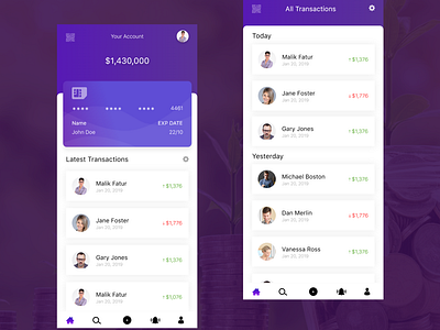 Transaction App concept