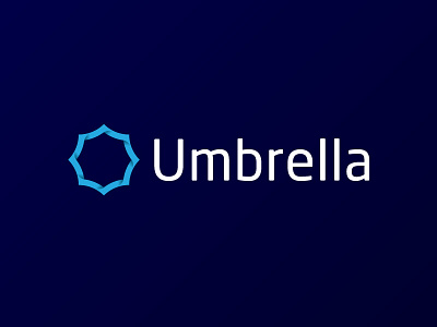 Umbrella Logotype blue branding corporate geometry gradient id identity logo logotype navy blue umbrella