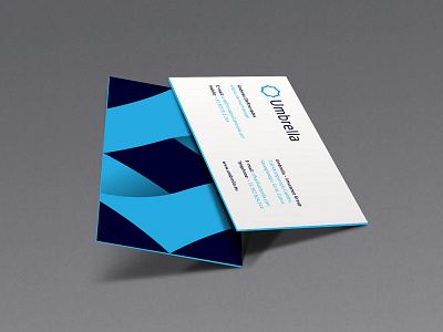 Umbrella Business Card v03 blue branding business card businesscard corporate geometry gradient id identity logo navy blue umbrella