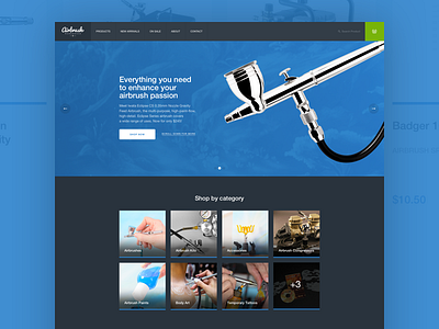 Airbrush Warehouse Redesign airbrush design ecommerce experience interaction redesign shop store ui ux web website