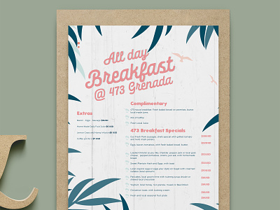 Creative Tropical Food Menu branding design hospitality illustration logo menu design ui ui design vector