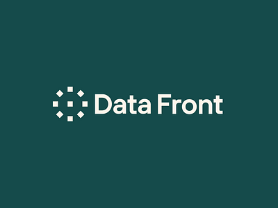 Data Front brand brand identity branding clean data data analysis financial fintech freelance geometric green logo logo design minimal minimalist modern redesign remote report visual identity
