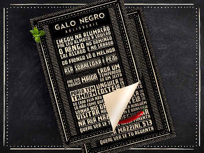 Galo Negro - Flyer chicken cordel flyer print rotisserie