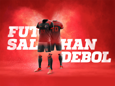 Futsal / Handball Uniform football futebol layout mockup psd red soccer sport team uniform