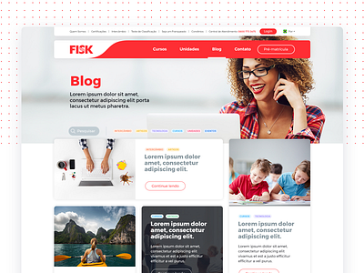 Blog page - Fisk Website blog color desktop english language school sketch ui user ux web website