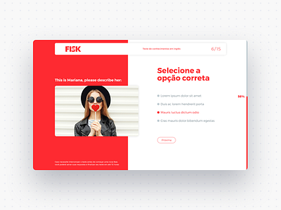 Classification test - Fisk Website app desktop english exam language school sketch test ui ux web website