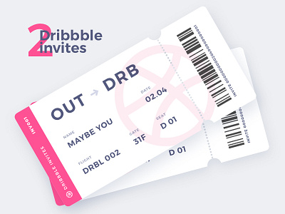 2 Dribbble Invites Giveaway convite draft dribbble flight giveaway invitation invite ticket