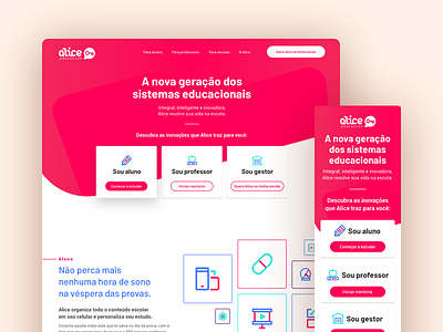 Alice – Hotsite desk education educational hover interface mobile red responsive ui ux web website