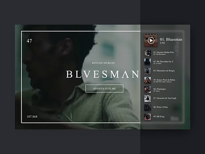 BLUESMAN | Music album website [CONCEPT] al album band black concept hiphop layout movie music music album play player rap release sketch ui ux video web website