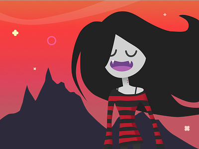 Marceline Singing at Twilight adventure time illustration marceline red sketch vampire
