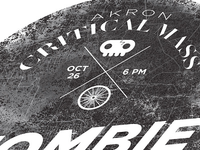 Akron Critical Mass Zombie Ride biking illustration poster typography
