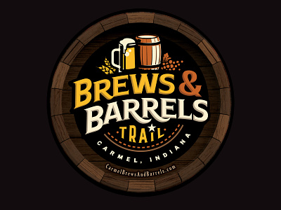 Brews & Barrels Trail Logo branding design illustration logo