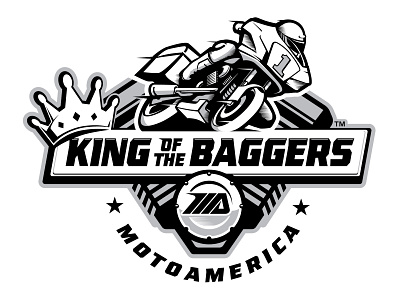 King of the Baggers Logo branding design illustration logo motorcycle motorsports racing vector