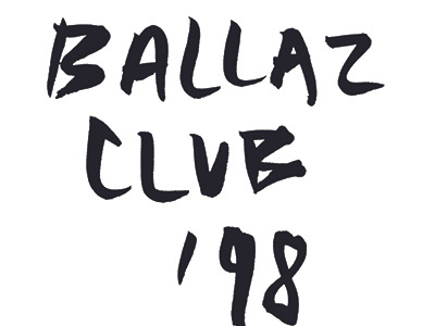 Ballaz Club Zine Cover 1998 ballaz baller basketball black cover hand drawn hand lettering ink type typography zine
