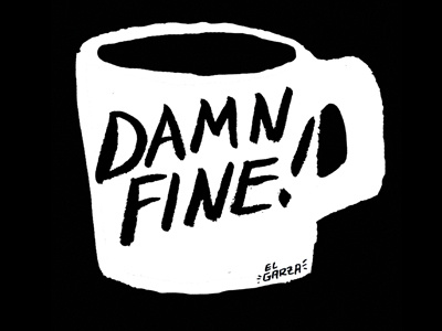 Damn Fine Mug Print agent cooper black coffee coop hand drawn print sticker twin peaks white zine