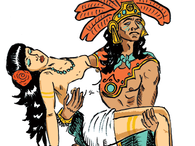 Paint Me Like an Aztec Princess amor aztec black boobs chicano drawing ink love mexican princess warrior