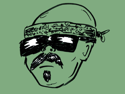 Cholo Glasses bandana black chicano cholo hand drawn illustration mustache portrait rapper sunglasses