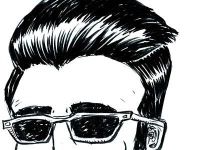 Copete 50s brush cool hair illustration style sunglasses