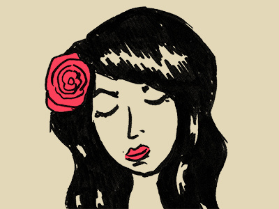 Aztlan Is Love aztlan chicana handdrawn illustration lipstick love pinup rose southwest
