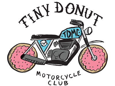 Tiny Donut Motorcycle Club Logo cute donuts illustration knives logo motorcycle patch pins rad sweet tattoo