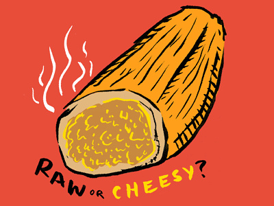 Raw or Cheesy chicano custom lettering fiesta food hand lettering illustration mexican food southwest tamale texas texmex