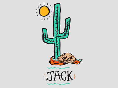 Jack the Dog Illustration cactus handletters lettering southwest western