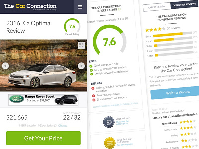 The Car Connection - Refresh automotive cars ios mobile purchase rating responsive