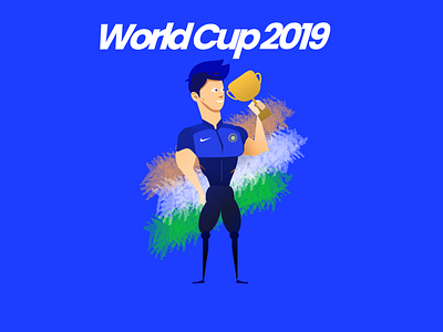 India 2019 cricket design flat illustration india logo worldcup