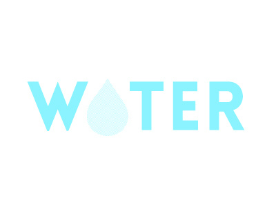 Water blue clean logo rain simple typography water