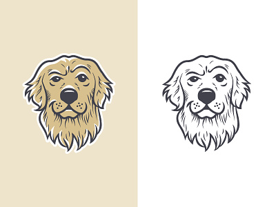 Who's A Good Boy? dog golden retriever logo mascot