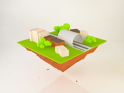 House Land Tree c4d