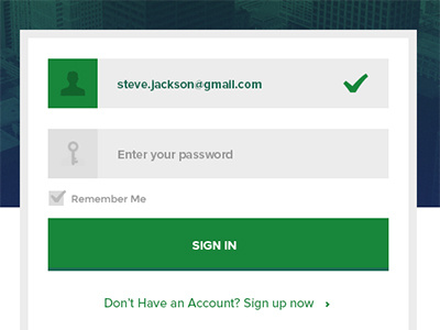 Login Screen button customer flat green input login portal ux