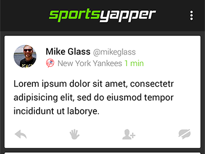 SportsYapper Material Design Home android app dark material design mobie sports ui ux