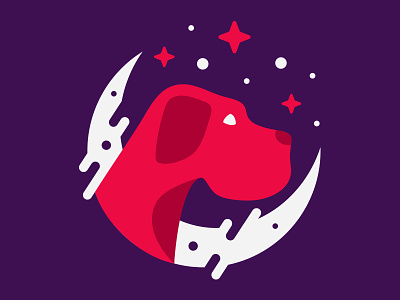SpaceDane branding dog logo modern patch pet pop space